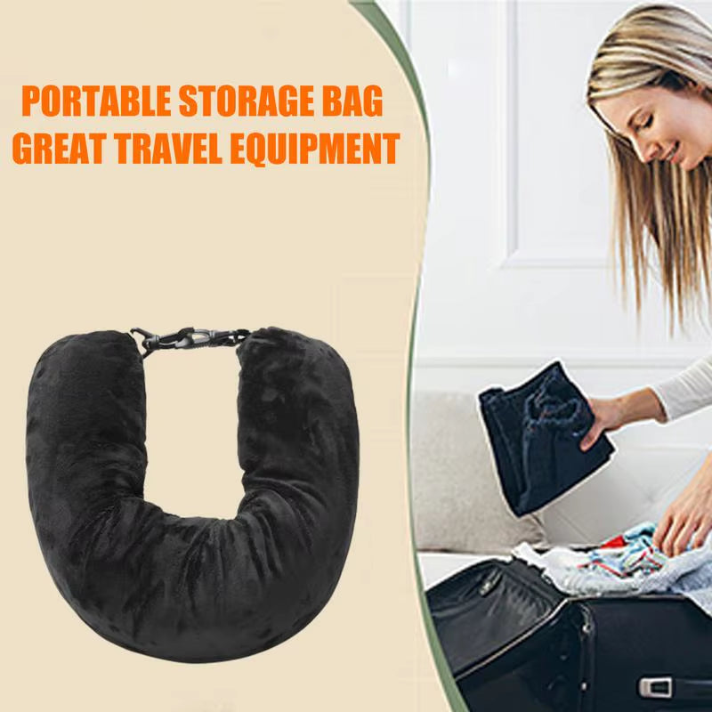 Fillable Travel Pillowcase Organizer Bag Carryable Travel Bag Airplane Cushion Travel Neck Pillow Self-Filling Travel