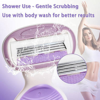 Women'S Shaving Razor Carry-On Razor, 1 Shaving Razor + 1 Cleaning Brush + 1 Travel Case, Great Addition to Toiletries, Purple