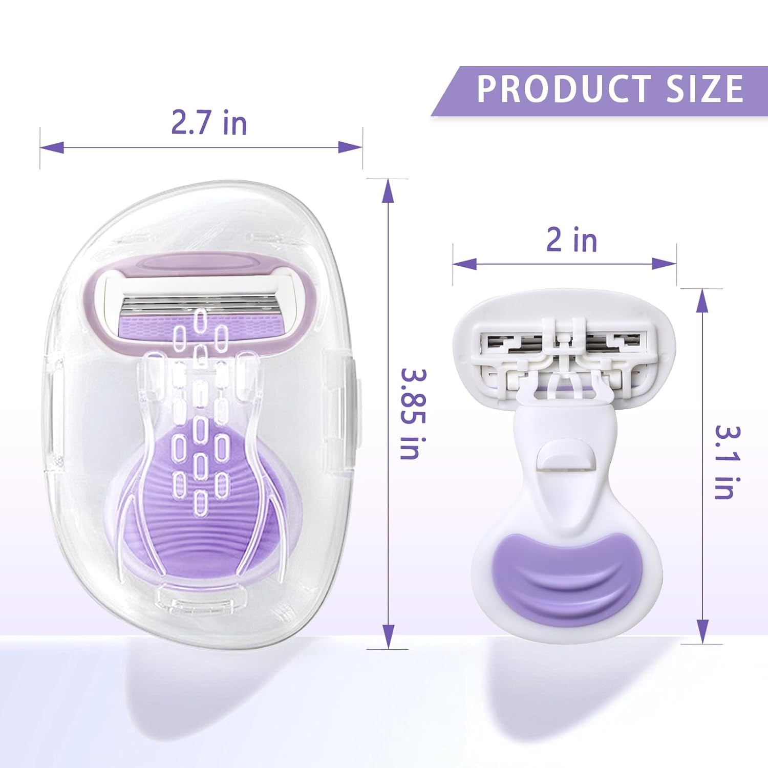 Women'S Shaving Razor Carry-On Razor, 1 Shaving Razor + 1 Cleaning Brush + 1 Travel Case, Great Addition to Toiletries, Purple